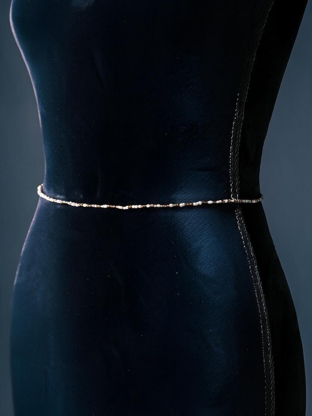 Pearl & Gold-Tone Slim Waist Chain